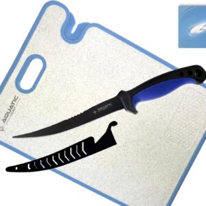 Pro 3-in-1 Set: 6.5” Fish Fillet/Boning Knife - 12” Non-slip Cutting Board - Ceramic Knife Sharpener