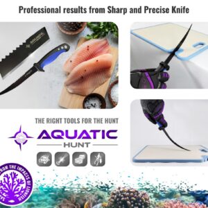 Pro 3-in-1 Set: 6.5” Fish Fillet/Boning Knife - 12” Non-slip Cutting Board - Ceramic Knife Sharpener