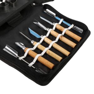 Culinary Carving Tool Set, 1 Set 46Pcs Carving Tools Kit Portable Kitchen Carving Chisel Chef Tools Vegetable Fruit Food Garnishing Cutting Slicing Carving Peeling Tools Kit with Carrying Case