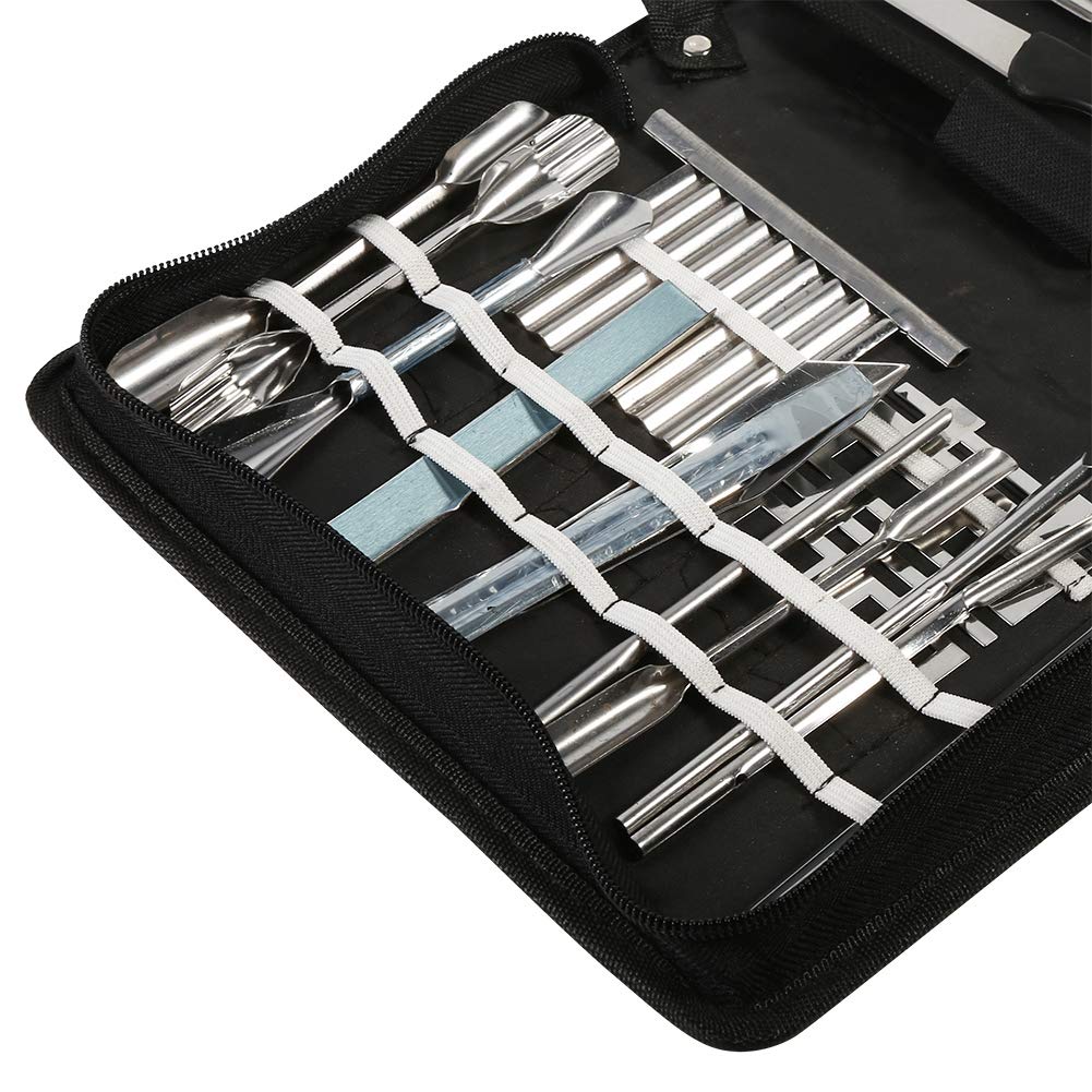 Culinary Carving Tool Set, 1 Set 46Pcs Carving Tools Kit Portable Kitchen Carving Chisel Chef Tools Vegetable Fruit Food Garnishing Cutting Slicing Carving Peeling Tools Kit with Carrying Case