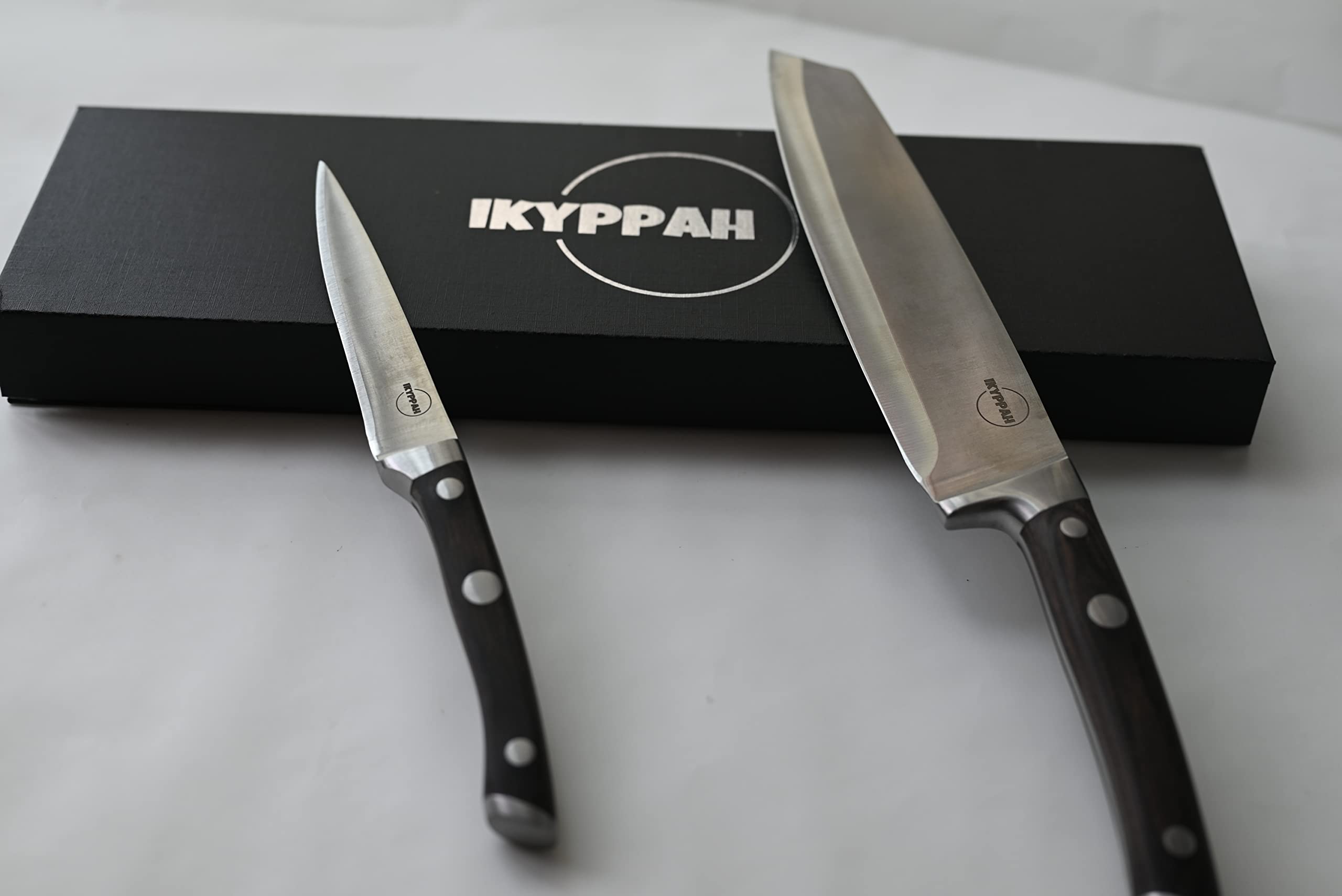 IKYPPAH Kitchen Knife Set 2 Piece,8" Chef Knife and 5" Paring Knife,Knife body special shape design