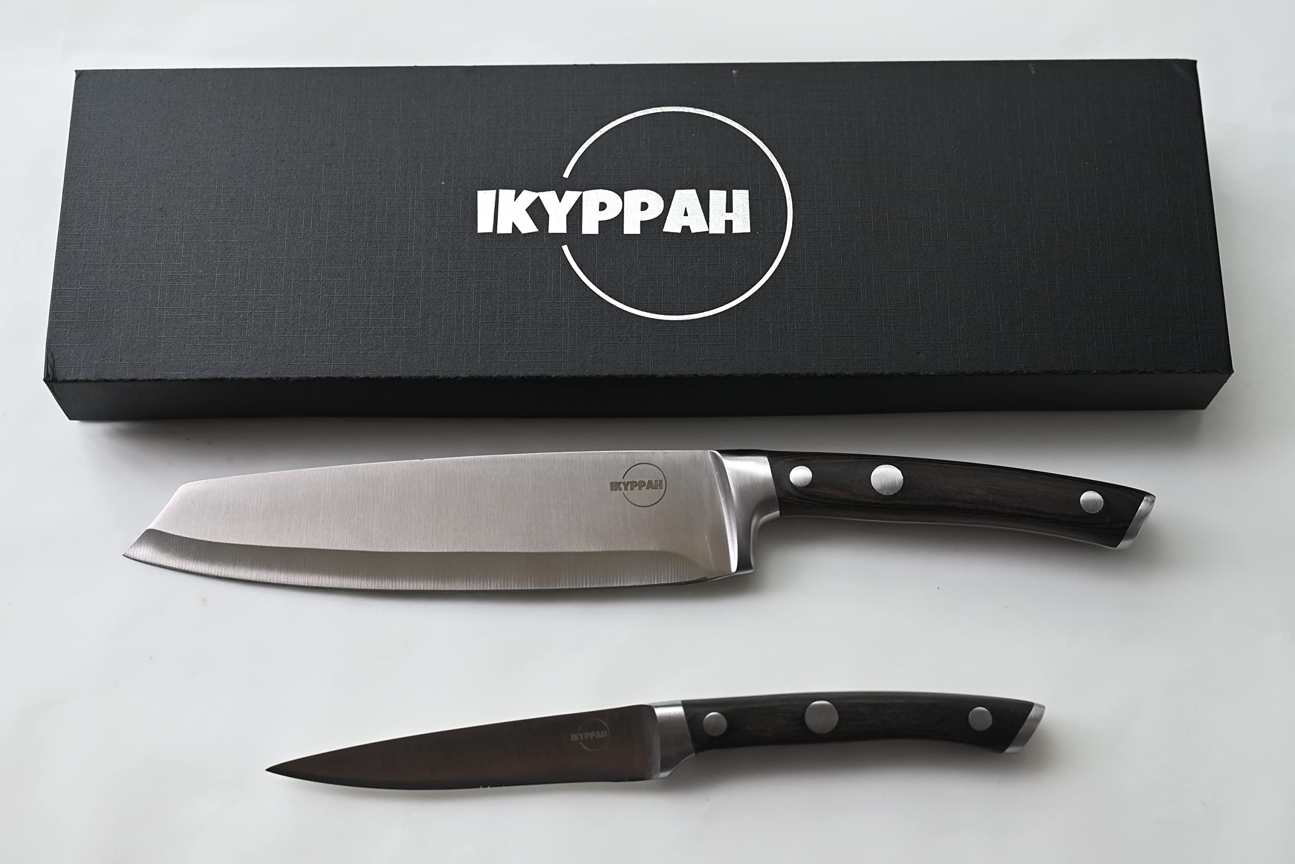 IKYPPAH Kitchen Knife Set 2 Piece,8" Chef Knife and 5" Paring Knife,Knife body special shape design