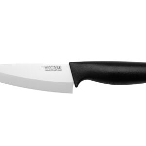 ViCera JVC-140WBK 5-1/2-Inch/14 Centimeter Ceramic Santoku Knife, Black/White