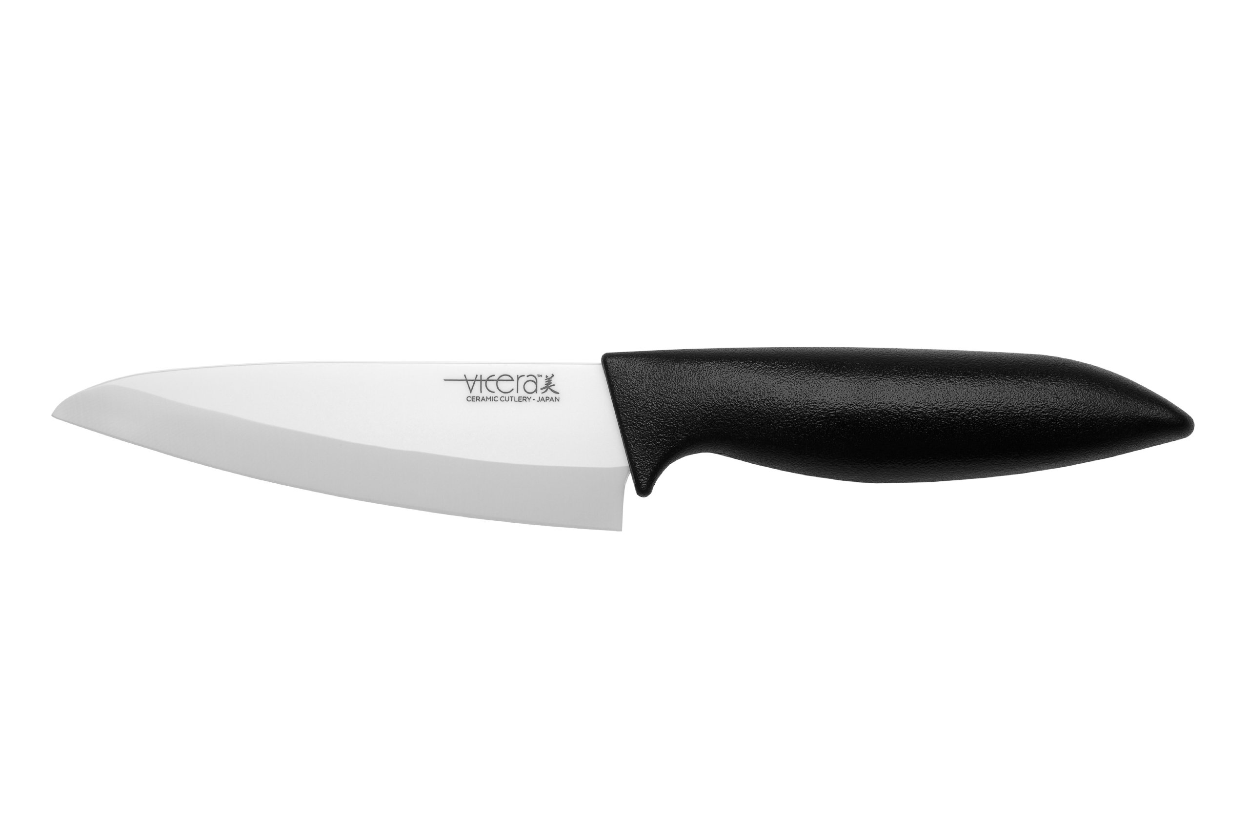 ViCera JVC-140WBK 5-1/2-Inch/14 Centimeter Ceramic Santoku Knife, Black/White