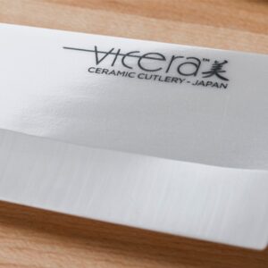 ViCera JVC-140WBK 5-1/2-Inch/14 Centimeter Ceramic Santoku Knife, Black/White