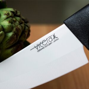 ViCera JVC-140WBK 5-1/2-Inch/14 Centimeter Ceramic Santoku Knife, Black/White