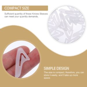 Kichvoe Plastic Scraper Tool 25Pcs Knife Tip Protector Transparent Plastic Knife Blade Tip Sleeves Knife Tip Guard Knife Tip Covers Knife Cover