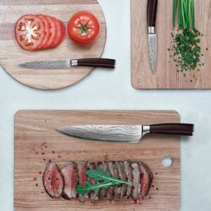 UniqueFire Chef Knife Set 8 PCS, Professional Kitchen Knives set, Ultra-sharp German high carbon stainless steel cooking knives sets for Home & Restaurant, Ergonomic Rose-wood Handle with Gift Box