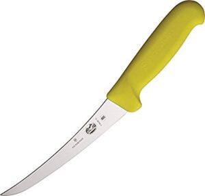 victorinox vic-40470 fibrox pro - haccp yellow boning - curved 6" semi-stiff blade
