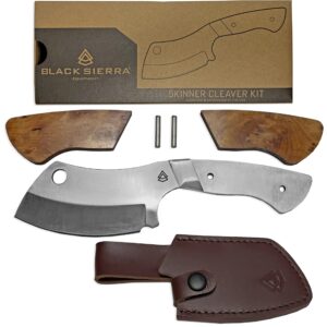black sierra equipment knife making kit, cleaver with sheath, cutlery for camping & hunting, build your own knives for sports & outdoors