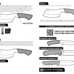 Black Sierra Equipment Knife Making Kit, Cleaver with Sheath, Cutlery for Camping & Hunting, Build Your Own Knives for Sports & Outdoors