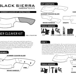 Black Sierra Equipment Knife Making Kit, Cleaver with Sheath, Cutlery for Camping & Hunting, Build Your Own Knives for Sports & Outdoors