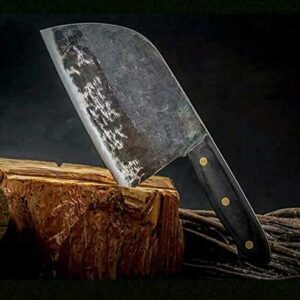 Hunters Serbian Chef Knife - Kitchen Knife Chef Knives Handmade Forged Full Tang High-carbon Clad Steel Professional butcher knife Cleaver Meat Slicing Chopping Tool