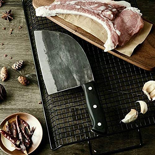 Hunters Serbian Chef Knife - Kitchen Knife Chef Knives Handmade Forged Full Tang High-carbon Clad Steel Professional butcher knife Cleaver Meat Slicing Chopping Tool