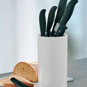 Kela Knife block Acida 6 pieces of PP plastic/steel in white, 34.5 x 11 x 11 cm