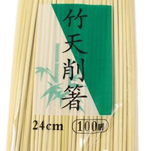 Commercial Use Split Chopsticks, Bamboo Cutting Chopsticks, 100 Pairs, Long and Easy to Use, 9.4 inches (24 cm)