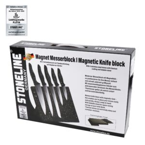 Stoneline Magnetic Knife Block Set, 6 Pieces, with foldable stand