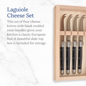 Jean Dubost Laguiole 4 Cheese Knives, one size, Black