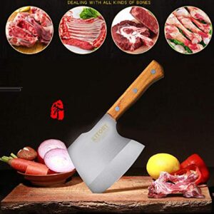 Kitory Super Heavy Duty Meat Cleaver 6" K5 + Viking Knife Butcher Boning Knife, Full Tang Multipurpose Man Sharp Kitchen Chef Knife HB02