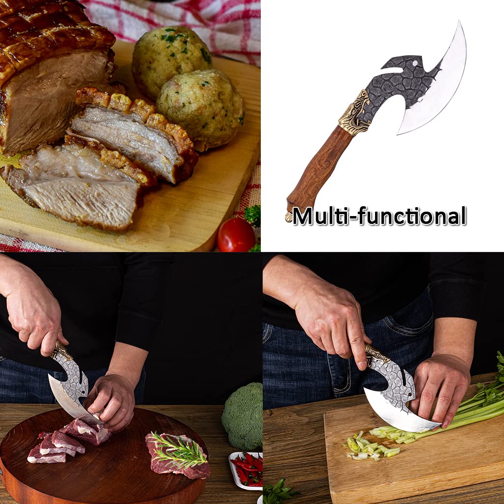 ZONGHAI Boning Knife, Fillet Knife Hand Forged- 5.5inch Curved Knife with Rosewood Handle - Multipurpose Chef Knives for Fruits, Vegetables, Meat, Pizza