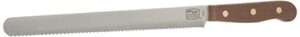chicago cutlery 10-inch serrated bread knife with sharp stainless steel blade for slicing, cutting, and scoring bread, walnut tradition wood handle kitchen knife