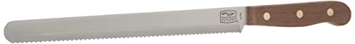 Chicago Cutlery 10-Inch Serrated Bread Knife with Sharp Stainless Steel Blade for Slicing, Cutting, and Scoring Bread, Walnut Tradition Wood Handle Kitchen Knife