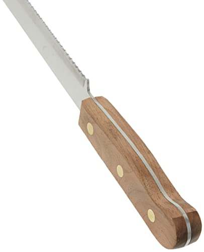 Chicago Cutlery 10-Inch Serrated Bread Knife with Sharp Stainless Steel Blade for Slicing, Cutting, and Scoring Bread, Walnut Tradition Wood Handle Kitchen Knife