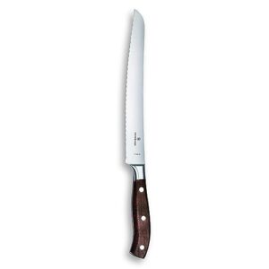 victorinox grand maitre bread knife - serrated kitchen knife for cutting bread, fruit & vegetables - premium kitchen accessory - wood handle, 9"