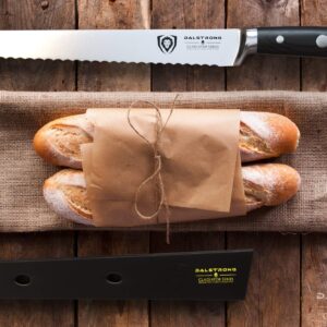 Dalstrong The Gladiator Series Elite Serrated Bread Knife 10" Bundled with Premium Whetstone Kit - #1000/#600 Grit