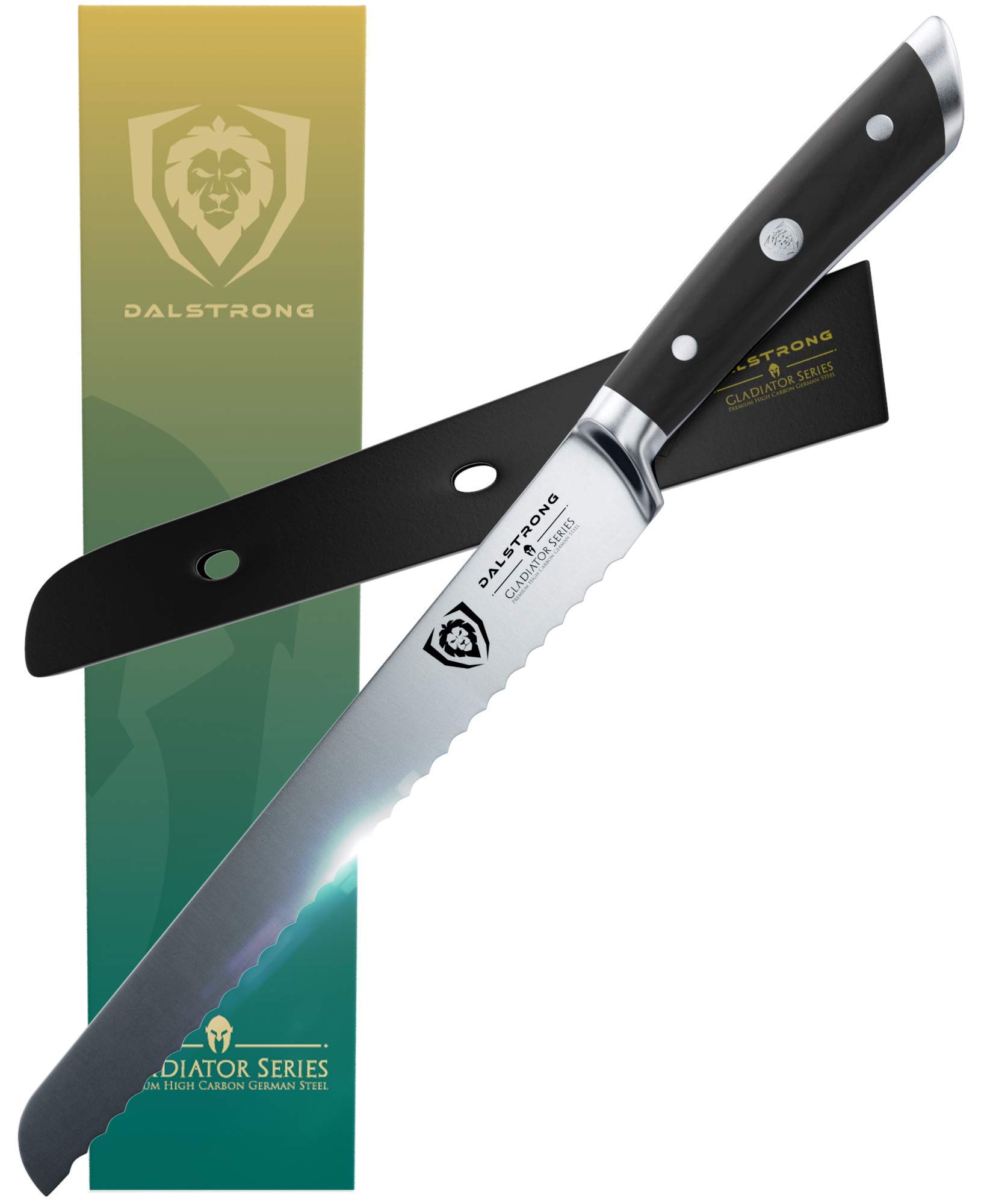 Dalstrong The Gladiator Series Elite Serrated Bread Knife 10" Bundled with Premium Whetstone Kit - #1000/#600 Grit