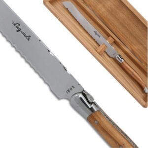 laguiole bread knife olive wood handle direct from france