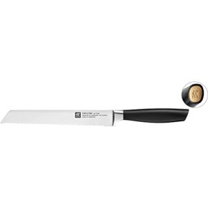 Zwilling All Star 8-inch Bread Knife, Cake Knife Razor-Sharp German Knife, Made in Company-Owned German Factory with Special Formula Steel perfected for almost 300 Years, Gold Matte End Cap