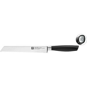 zwilling all star 8-inch bread knife, cake knife razor-sharp german knife, made in company-owned german factory with special formula steel perfected for almost 300 years, silver end cap