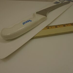 Sysco USA 9 in Offset Scalloped Slicer Bread Sandwich Knife Soft Grip Handle