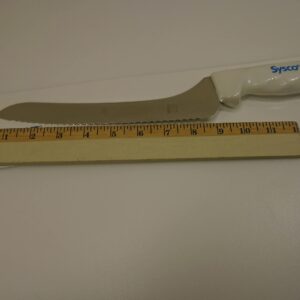 Sysco USA 9 in Offset Scalloped Slicer Bread Sandwich Knife Soft Grip Handle