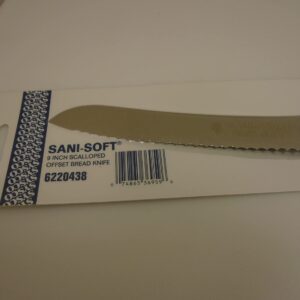 Sysco USA 9 in Offset Scalloped Slicer Bread Sandwich Knife Soft Grip Handle