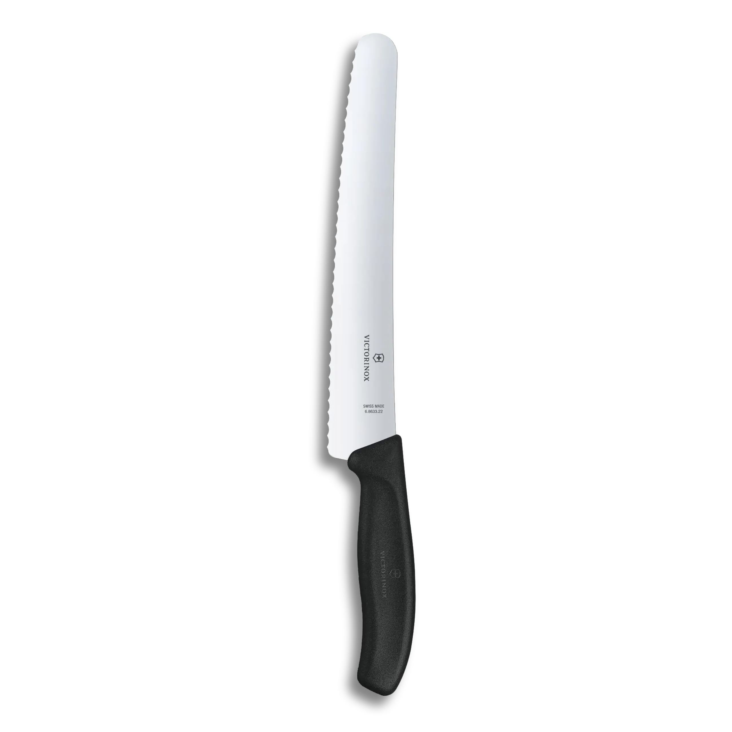 Victorinox Swiss Classic Bread Knife - Serrated Kitchen Knife for Home Essentials - Perfect for Cutting Bread, Fruit & Vegetables - Black Handle, Serrated Edge, 8.5"