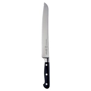 messermeister meridian elite 9” scalloped bread knife - fine german steel alloy blade - rust resistant & easy to maintain