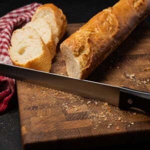 Florian Bread Knife Stainless Steel Serrated Blade Length 250mm / 9.84 Inch, Cutting Fruits, Baguette, Cake, Bagel, Pie, Slice Cake