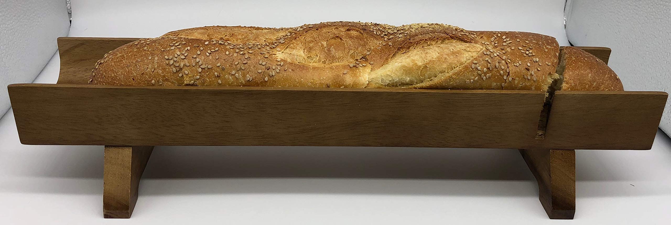 Kalmar Home Acacia Wood Raised French Bread Server