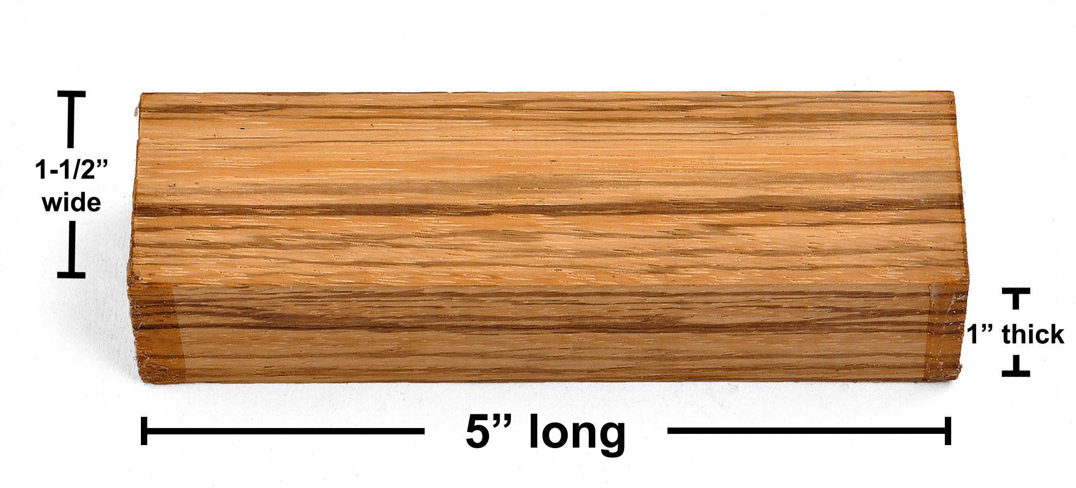 Texas Knifemakers Supply Zebrawood Knife Handle Block (Each Piece is Unique) 5" x 1-1/2" x 1"