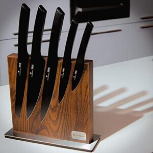 Zassenhaus Magnetic Wood Knife Block for Kitchen Counter, 11" x 3.5", Medium Ash