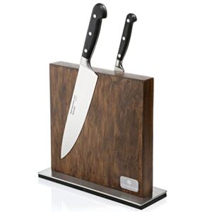 Zassenhaus Magnetic Wood Knife Block for Kitchen Counter, 11" x 3.5", Medium Ash