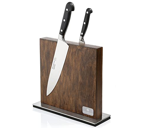 Zassenhaus Magnetic Wood Knife Block for Kitchen Counter, 11" x 3.5", Medium Ash