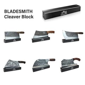 Knife Block/Stand for Single Cleaver Knife - 8'' Anti-Shatter Hand Polished Acrylic Knife Holder without Knives - Cleaver Knife Stand Display for Knife Storage Knife Blade Guard - BLADESMITH