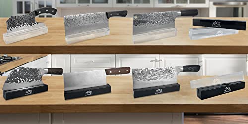 Knife Block/Stand for Single Cleaver Knife - 8'' Anti-Shatter Hand Polished Acrylic Knife Holder without Knives - Cleaver Knife Stand Display for Knife Storage Knife Blade Guard - BLADESMITH