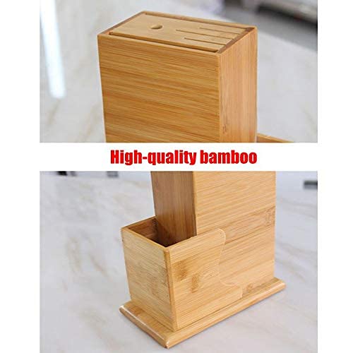 HomDSim Bamboo Knife Block Household Drain Knife Rack Shelf