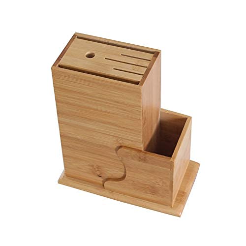 HomDSim Bamboo Knife Block Household Drain Knife Rack Shelf