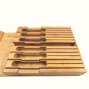 In-Drawer Bamboo Knife Block, Drawer Knife Set Storage Made from Quality Bamboo (12 Knife Organizer)