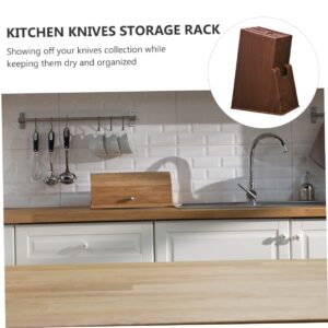 HONMEET 2pcs Knife Block Countertop Butcher Block Tools Storage Shelf Wood Knife Holder Kitchen Knife Storage Holder Knives Organizer Block